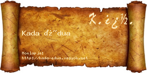 Kada Édua névjegykártya